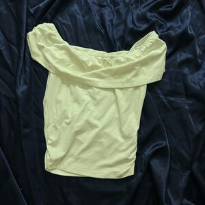 white off the shoulder shirt